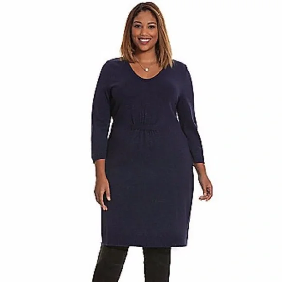 Lane Bryant | Dresses | Lane Bryant Metallic Shimmer Sweater Dress 416 |  Poshmark
